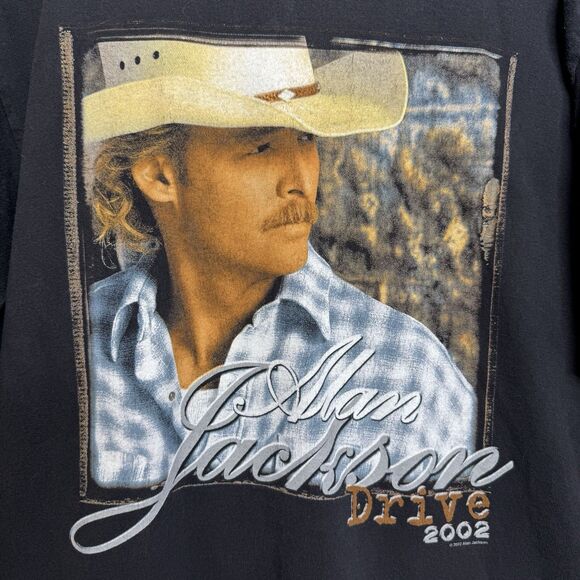VTG ALAN JACKSON 2002 Country Concert Tour Drive Double Sided Shirt Adult Large - Picture 2 of 4
